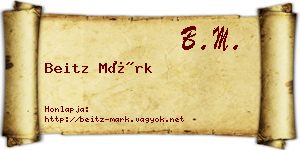 Beitz Márk névjegykártya